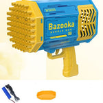Bubble Gun Rocket 69 Holes Soap Bubbles Machine Gun Shape Automatic Blower With Light Toys For Kids Pomperos