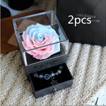Eternal Flower Rose Jewelry Box for Birthday Presents Valentines Day Wedding Gift