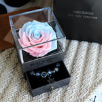 Valentines Day Gift Women Rose Jewelry Box Dried Flower Real Flowers Eternal Roses In Box