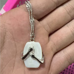 Unique Square Baroque Pearl Couple Pendant Necklace Valentines Day Lover Gift Party Jewelry