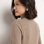 Half-open Zipper Collar Pullover Knitted