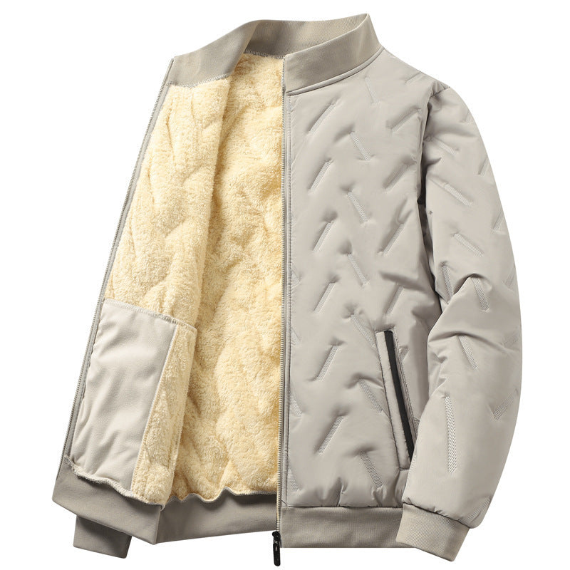 Loose Lapel Fleece-lined Thickened Cotton Clothing