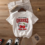 Top Round Neck Cartoon Printed Short Sleeve